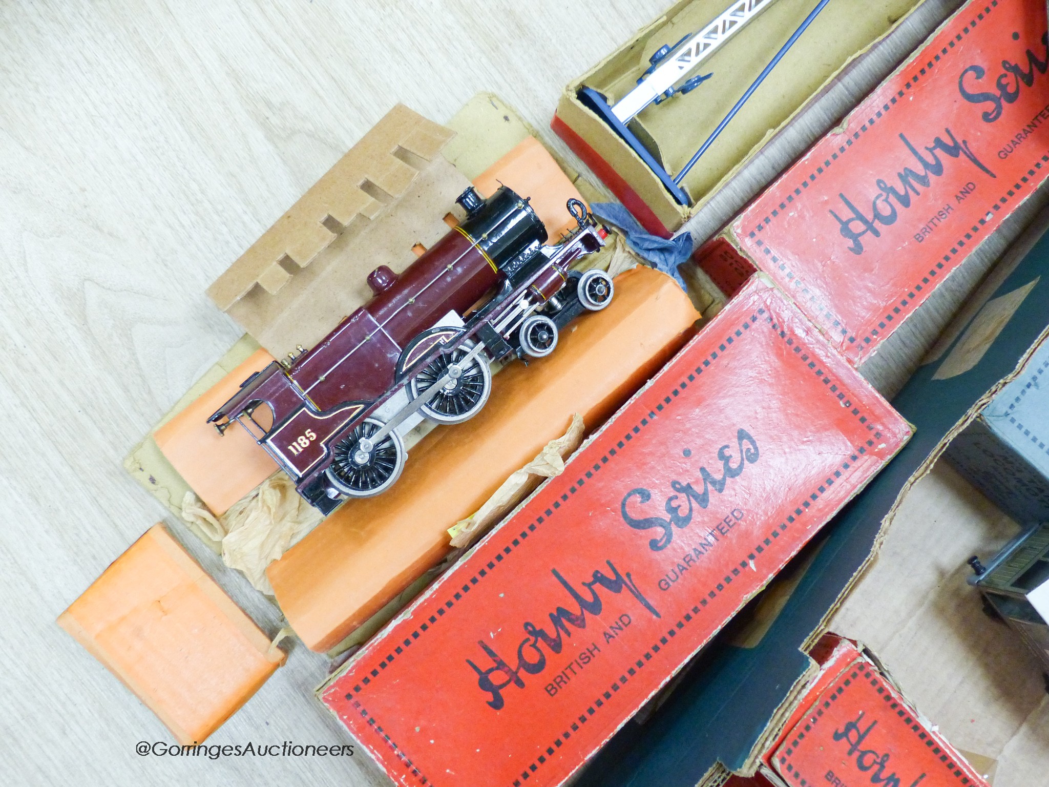 Hornby Series gauge 0 collection including LMS Compund locomotive, no. 1185, with tender, all boxed and track (12+1)